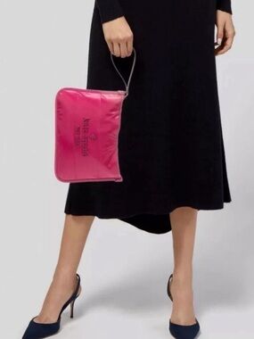 Kate Spade Ella Puffy Wristlet Pink Nylon Medium Casual Bag New